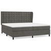 vidaXL Giroletto a Molle con Materasso Grigio Scuro 200x200 cm Velluto