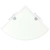 vidaXL Scaffale Angolare Supporti Cromati in Vetro Trasparente 35x35cm
