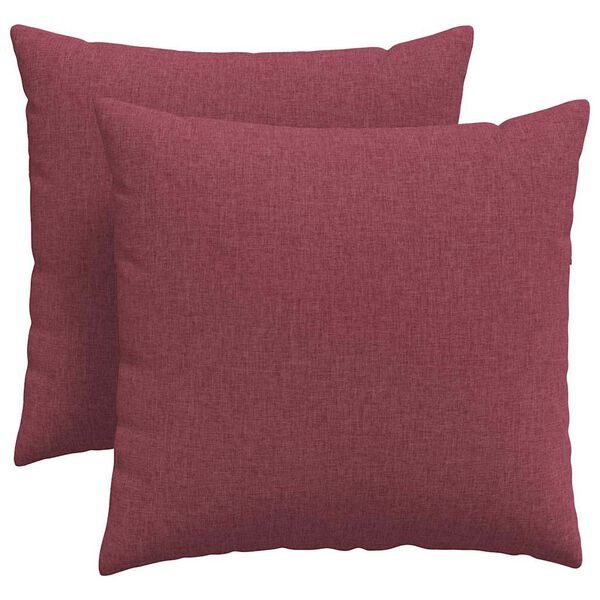 vidaXL Cuscini da Divano 2 pcs Rosso Vino 45 x 45 cm Tessuto