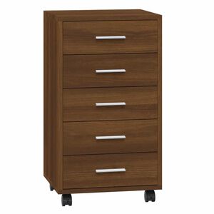 vidaXL Cassettiera con Ruote rovere marrone in Legno Multistrato