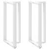 vidaXL Gambe per tavolo da bar a forma di T 2 pz bianche 60x35x(110-111) cm in acciaio