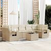 vidaXL Set Divano da Giardino 8 pz con Cuscini Beige in Polyrattan