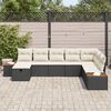 vidaXL Set Divano da Giardino con cuscino Nero polyrattan