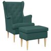 vidaXL Poltrona con Ottomano 2 pz Verde Scuro Tessuto