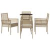 vidaXL Set da Pranzo per Giardino 5 pcs Beige Poly Rattan