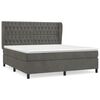vidaXL Giroletto a Molle con Materasso Grigio Scuro 180x200 cm Velluto