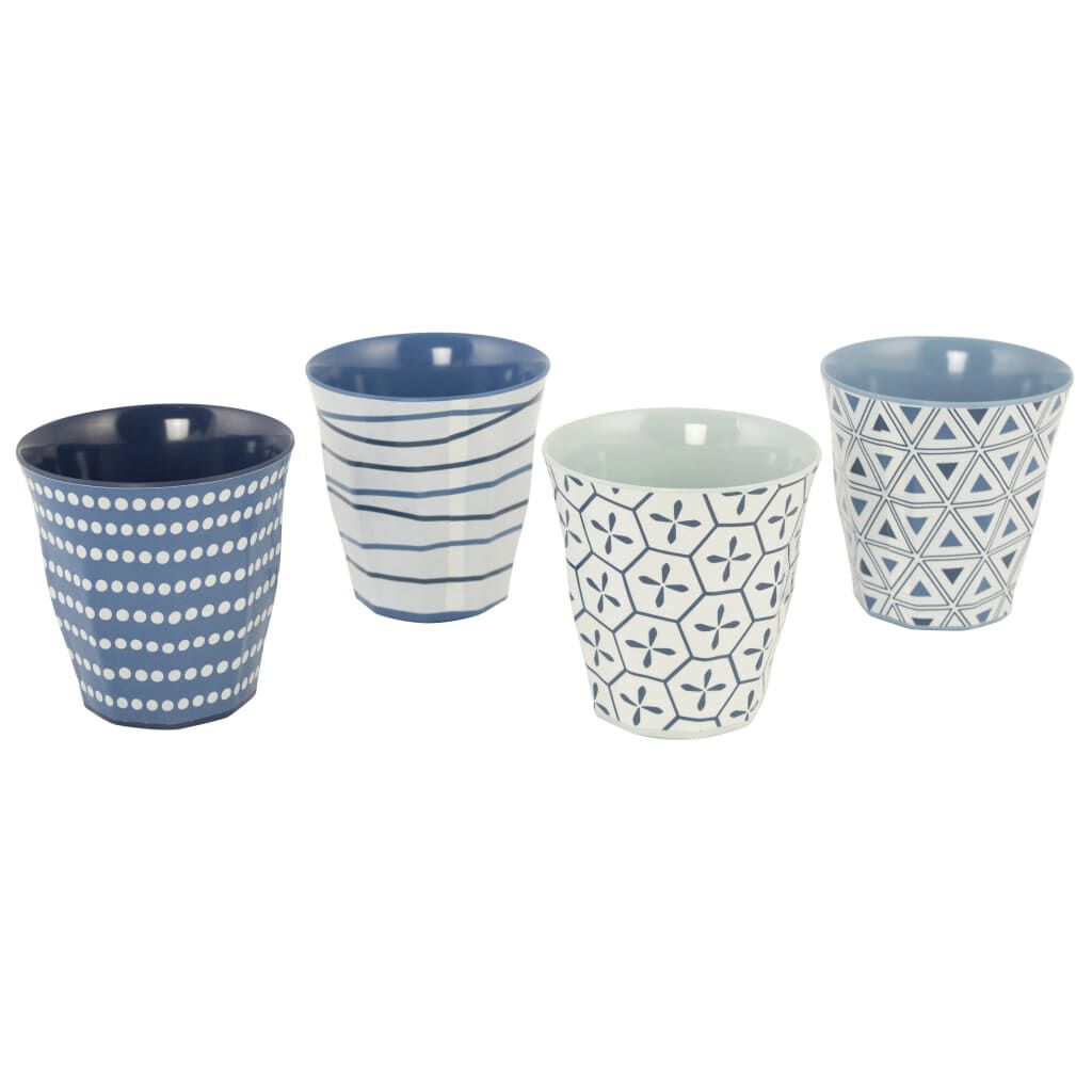 Set Stoviglie In Melamina 12 Pezzi Per 4 Persone - Motivo Costellazione Galassia, Infrangibile, Lavabile In Lavastoviglie, Blu Scuro