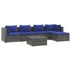 vidaXL Set Divani da Giardino 6 pz con Cuscini in Polyrattan Grigio