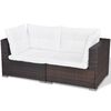 vidaXL Set Divani da Giardino 6 pz con Cuscini in Polyrattan Marrone