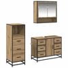 vidaXL Set di mobili per il bagno 3 pz Rovere artigianale