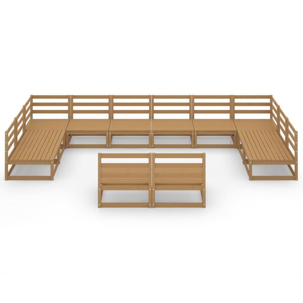 vidaXL Set Divani da Giardino 12 pz in Legno Massello di Pino