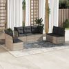 vidaXL Set Divani da Giardino 7pz con Cuscini Grigio Chiaro Polyrattan