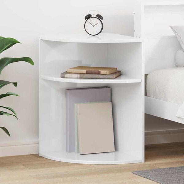 vidaXL Tavolino Bianco Lucido 39,7 x 39,7 x 60 cm Legno multistrato