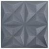 vidaXL Pannelli da parete 48 pcs Origami Grigio 50 x 50 cm Schiuma XPS