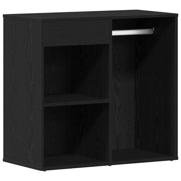 vidaXL Mobiletto Cosmetico con cassetto Rovere Nero 80 x 40 x 75 cm