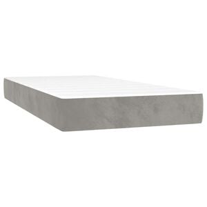 vidaXL Materasso a Molle per Bambini Rigidit&agrave; Media Grigio Chiaro 80x160cm in Velluto