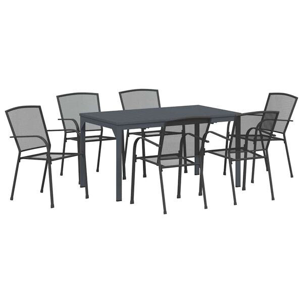 vidaXL Set da Pranzo per Giardino 7 pcs Antracite