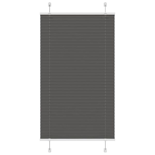 vidaXL Tenda Plissettata Nera 80x150 cm Larghezza Tessuto 79,4 cm