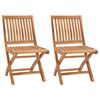 vidaXL Sedie pieghevoli, 2 pezzi, in legno massello di teak