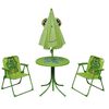 vidaXL Set da Bistrot da Giardino per Bambini con Ombrellone Verde