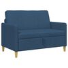 vidaXL Divano con Storage Blu 122 x 78 x 87 cm Poliestere
