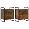 vidaXL Mobiletto da Letto Appeso 2 pz Rovere Fumo 40 x 30 x 50 cm