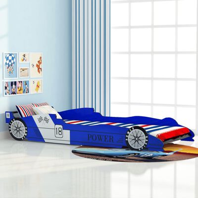 vidaXL Letto Bambini Auto da Corsa 90x200 cm Blu