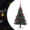 vidaXL Albero di Natale artificiale con luci integrate Nero 120 cm PVC