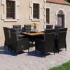 vidaXL Set da Pranzo da Giardino 9 pz in Polyrattan e Acacia Nero