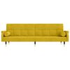 vidaXL Divano Letto con Cuscini Giallo in Velluto