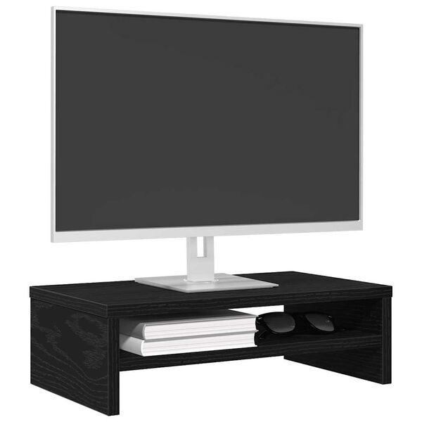 vidaXL Supporto per Monitor Rovere Nero 42x24x13 cm in Truciolato