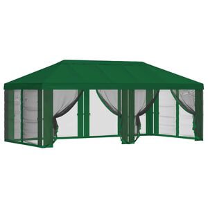 vidaXL Copertura Gazebo con Pareti Laterali 6 x 3 m Verde Poliestere