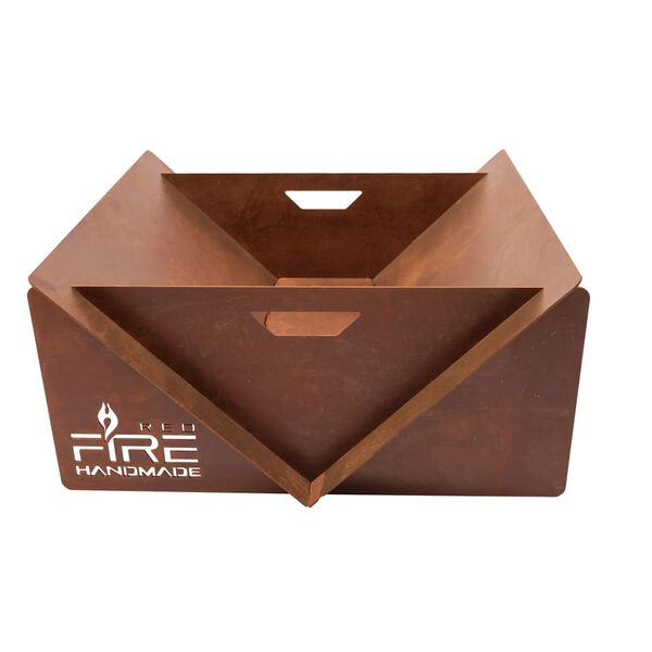 RedFire Braciere Artigianale V in Acciaio Ruggine