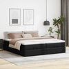 vidaXL Struttura Letto Pouf con Materassi Nero 180x200 cm Similpelle