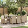vidaXL Set da Pranzo per Giardino 9 pcs Beige polyrattan