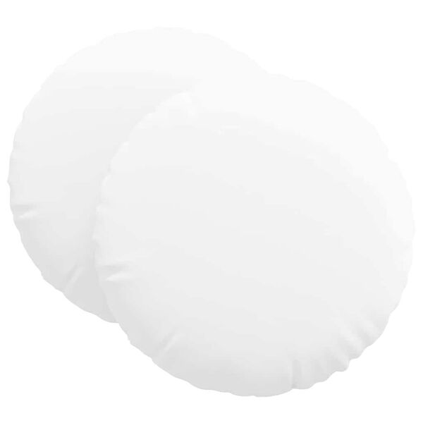 vidaXL Cuscini per Seduta 2 pcs Bianco &Oslash;60 x 21 cm Tessuto