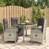 vidaXL Set da Pranzo da Giardino 5 pz con Cuscini in Polyrattan Grigio
