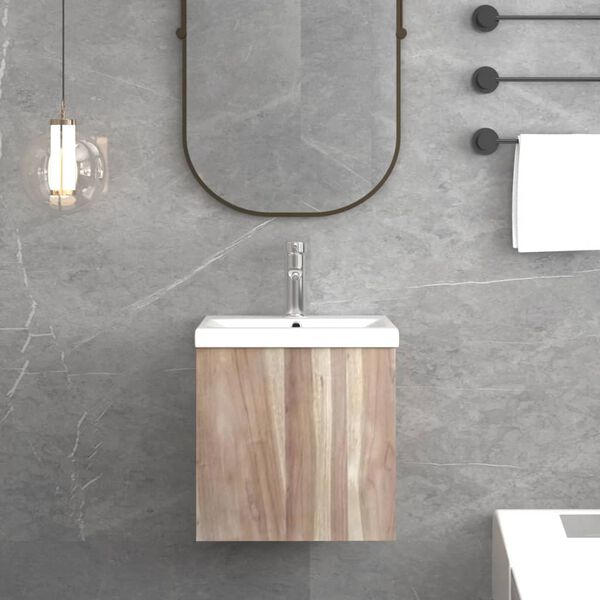 vidaXL Mobile da Bagno a Parete 41x38x40 cm in Legno Massello di Teak