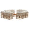 vidaXL Set di divani da esterno 13 pcs Naturale e Bianco Crema