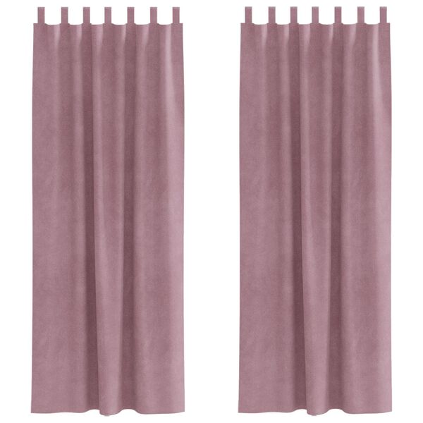 vidaXL Tende oscuranti 2 pcs Rosa scuro 140 x 245 cm Velluto