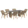 vidaXL Set da Pranzo per Giardino 7 pz Beige polyrattan