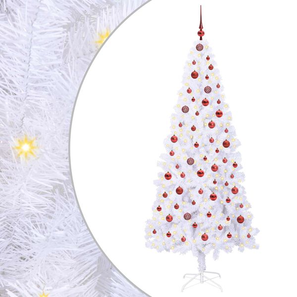 vidaXL Albero di Natale artificiale Bianco 210 cm PVC e Acciaio