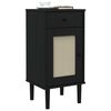 vidaXL Credenza SENJA Aspetto Rattan Nero 40x35x80 cm Massello di Pino