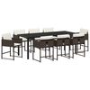 vidaXL Set da Pranzo per Giardino 9 pz Marrone polyrattan