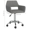 vidaXL Sedie da Pranzo Girevoli 2 pz Grigio Chiaro in Tessuto