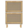 vidaXL Scarpiera Bianca 52x25x80cm Legno Multistrato e Rattan Naturale