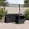 vidaXL Set Divani da Giardino 5 pz con Cuscini in Polyrattan Nero