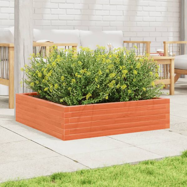 vidaXL Fioriera Giardino Marrone Cera 90x90x23 cm Legno Massello Pino