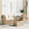 vidaXL Set Divano da Giardino 5 pz con Cuscini Beige in Polyrattan