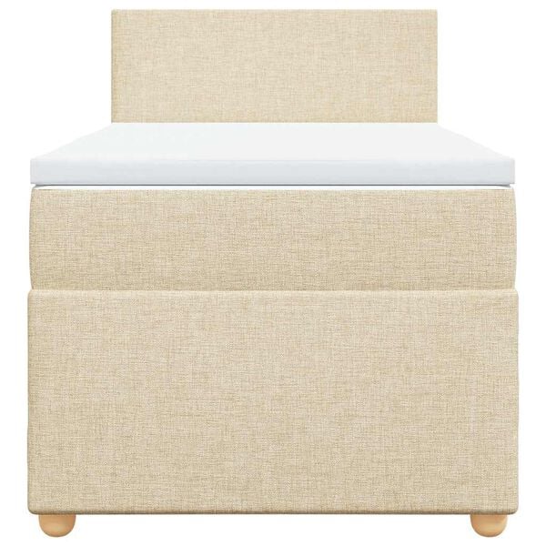 vidaXL Giroletto a Molle con Materasso Crema 80x200 cm inTessuto
